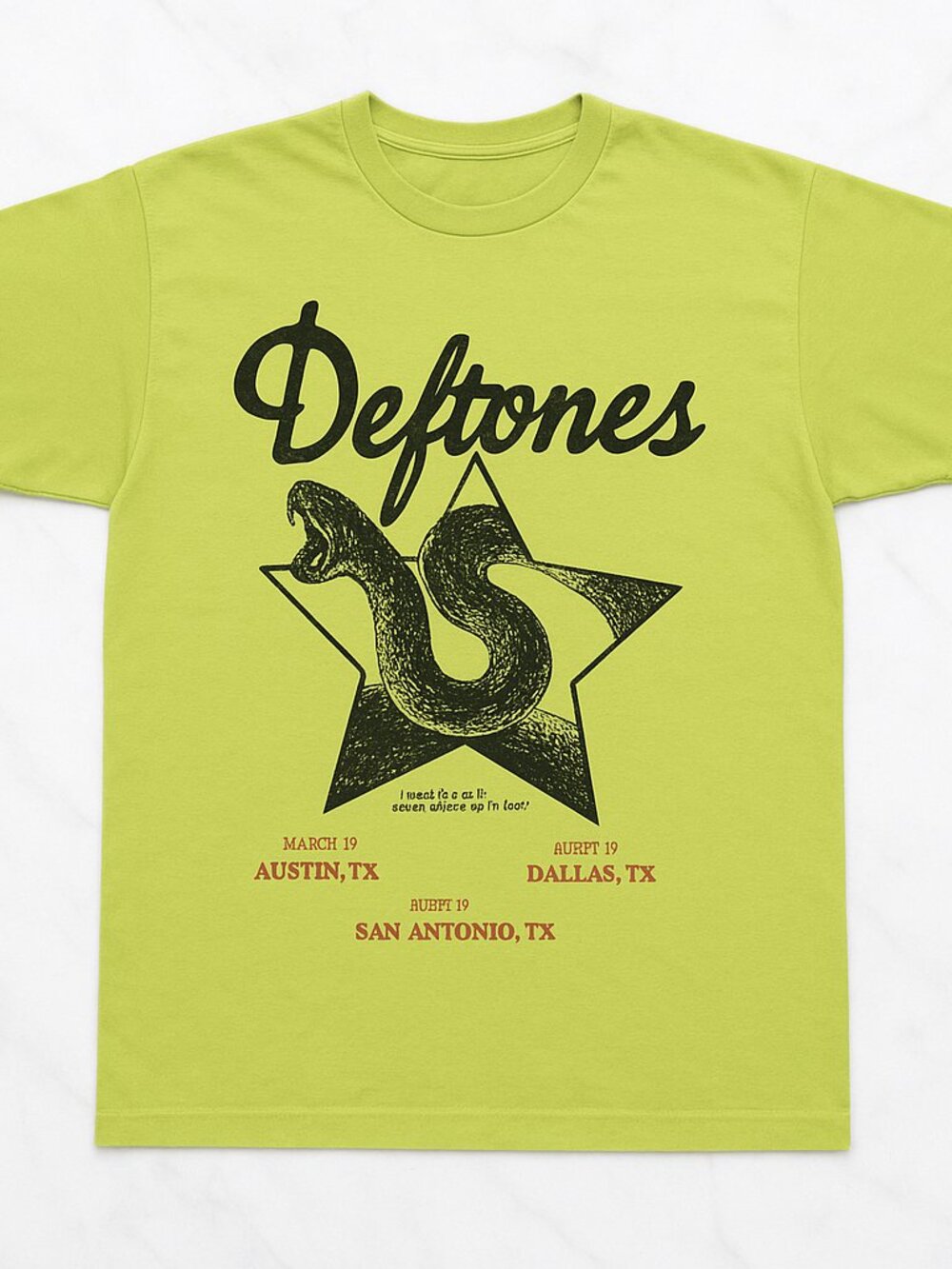 Deftones Lime Green Snake Graphic T-Shirt
